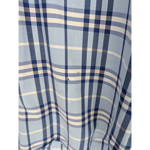 Authentic Burberry London Mens Blue Nova Check Plaid Cotton Button Down Shirt MD - Picture 7 of 10